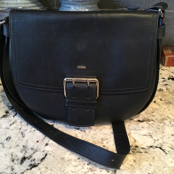 Furla Black Bag  9 1/2 High, 11 Wide - Picture 2 of 8